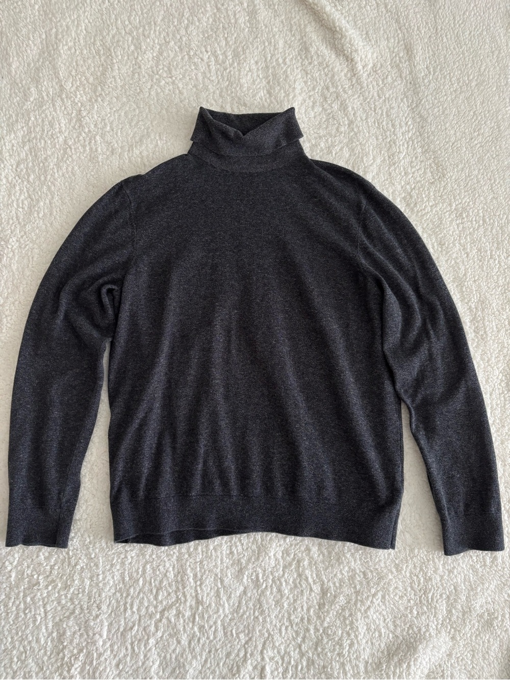 H&M Charcoal Gray Turtleneck Sweater 100% Cotton Long Sleeve XL